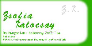 zsofia kalocsay business card